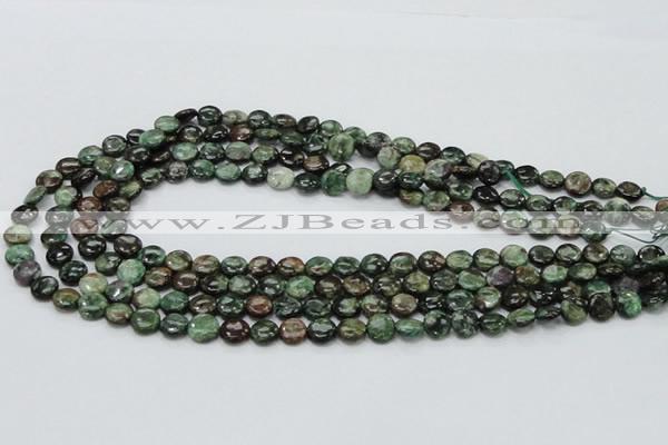 CEM01 15.5 inches 8mm flat round emerald gemstone beads wholesale