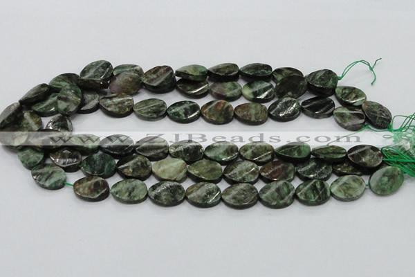 CEM24 15.5 inches 13*18mm twisted oval emerald gemstone beads