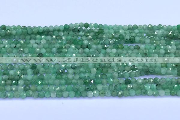 CEM76 15 inches 3mm faceted round emerald beads