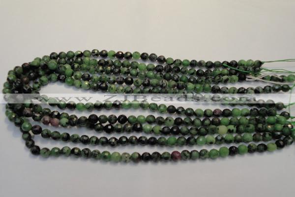 CEP105 15.5 inches 6mm faceted round epidote gemstone beads