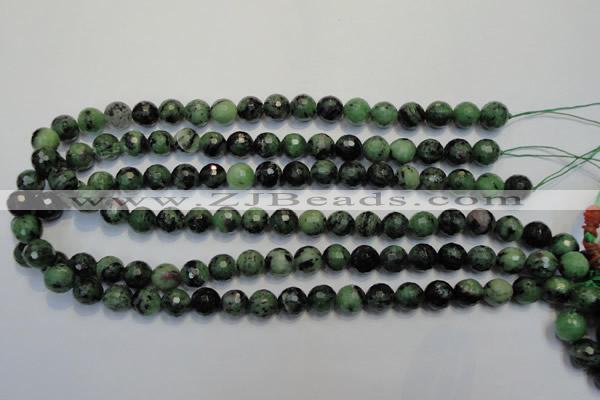 CEP107 15.5 inches 10mm faceted round epidote gemstone beads