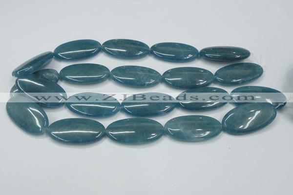 CEQ118 15.5 inches 20*40mm oval blue sponge quartz beads