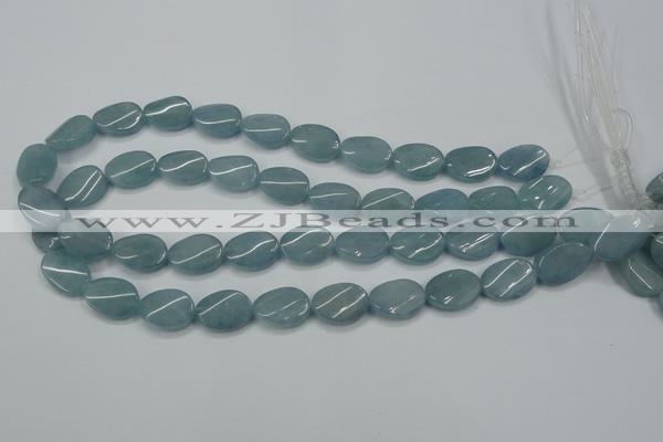 CEQ124 15.5 inches 13*18mm twisted oval blue sponge quartz beads