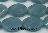 CEQ126 15.5 inches 18*25mm twisted oval blue sponge quartz beads