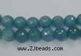 CEQ14 15.5 inches 8mm faceted round blue sponge quartz beads