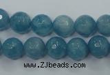 CEQ15 15.5 inches 10mm faceted round blue sponge quartz beads