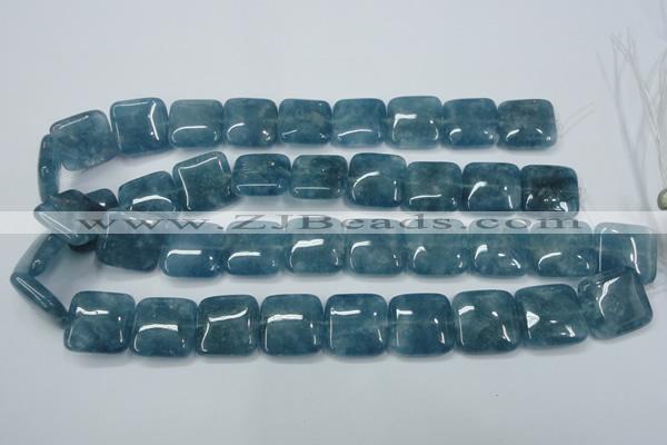 CEQ166 15.5 inches 20*20mm square blue sponge quartz beads