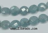 CEQ181 15.5 inches 10mm faceted coin blue sponge quartz beads