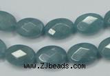 CEQ191 15.5 inches 10*14mm faceted oval blue sponge quartz beads