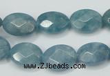 CEQ192 15.5 inches 12*16mm faceted oval blue sponge quartz beads