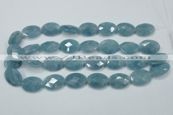 CEQ195 15.5 inches 18*25mm faceted oval blue sponge quartz beads