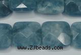 CEQ226 15.5 inches 20*20mm faceted square blue sponge quartz beads