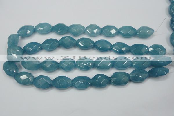 CEQ245 15.5 inches 15*22mm faceted octagonal blue sponge quartz beads