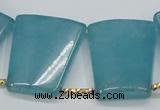 CEQ260 Top drilled 22*28mm trapezoid blue sponge quartz beads