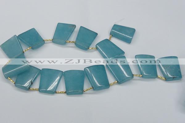 CEQ260 Top drilled 22*28mm trapezoid blue sponge quartz beads