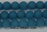 CEQ266 15.5 inches 6mm round matte blue sponge quartz beads