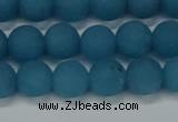 CEQ267 15.5 inches 8mm round matte blue sponge quartz beads