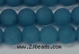 CEQ268 15.5 inches 10mm round matte blue sponge quartz beads