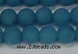 CEQ268 15.5 inches 10mm round matte blue sponge quartz beads