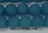 CEQ269 15.5 inches 12mm round matte blue sponge quartz beads