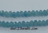 CEQ32 15.5 inches 4*6mm faceted rondelle blue sponge quartz beads