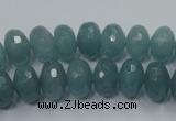 CEQ34 15.5 inches 6*10mm faceted rondelle blue sponge quartz beads