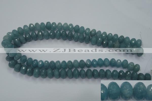 CEQ34 15.5 inches 6*10mm faceted rondelle blue sponge quartz beads