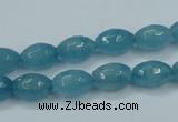 CEQ71 15.5 inches 8*12mm faceted rice blue sponge quartz beads