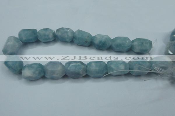 CEQ90 15.5 inches 18*25mm faceted nuggets blue sponge quartz beads