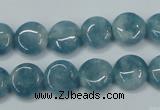 CEQ93 15.5 inches 12mm flat round blue sponge quartz beads