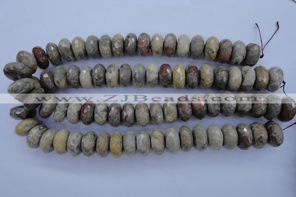 CFA214 15.5 inches 10*20mm faceted rondelle chrysanthemum agate beads