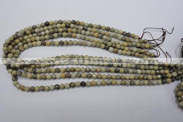 CFA28 15.5 inches 6mm faceted round chrysanthemum agate gemstone beads