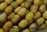 CFA36 15.5 inches 8*12mm rice yellow chrysanthemum agate beads