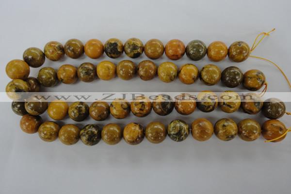 CFA63 15.5 inches 16mm round yellow chrysanthemum agate beads