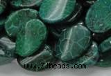 CFA72 15.5 inches 15*20mm twisted oval green chrysanthemum agate beads