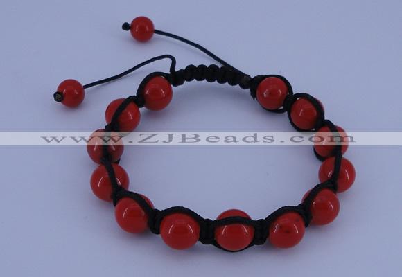 CFB501 10mm round candy jade beads adjustable bracelet wholesale