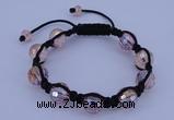 CFB522 12mm faceted round crystal beads adjustable bracelet wholesale