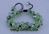 CFB581 8*10mm faceted rondelle crystal beads adjustable bracelet