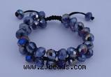 CFB586 8*10mm faceted rondelle crystal beads adjustable bracelet