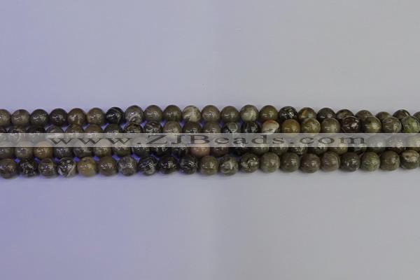 CFC211 15.5 inches 6mm round grey fossil coral beads wholesale