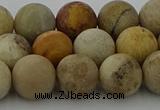 CFC223 15.5 inches 10mm round matte fossil coral beads wholesale