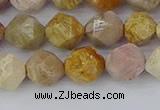 CFC237 15.5 inches 8mm faceted nuggets fossil coral beads