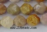 CFC239 15.5 inches 12mm faceted nuggets fossil coral beads