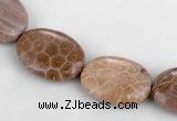 CFC49 15.5 inch 15*20mm oval coral fossil jasper beads wholesale