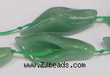 CFG03 15.5 inches 18*38mm carved flower green aventurine jade beads