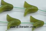 CFG10 15.5 inches 20*26mm carved flower Korean jade beads