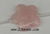 CFG1011 15.5 inches 30mm carved flower rose quartz beads