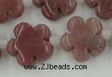 CFG1025 15.5 inches 16mm carved flower rhodochrosite beads