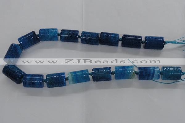 CFG1103 15.5 inches 15*20mm carved tube agate gemstone beads