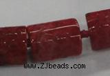 CFG1110 15.5 inches 17*22mm carved tube agate gemstone beads